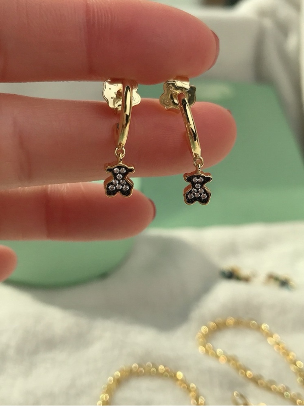 Earrings noctune bear vermeil 925